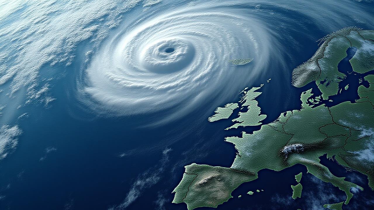 High-resolution satellite view of cloud formations over the UK